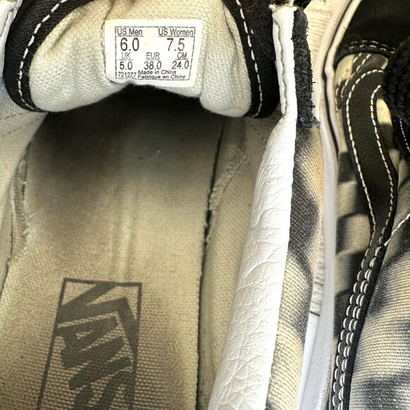 VANS‎ Off The Wall Canvas B&W Checkerboard Sneaker (Men Size 6, Women Size 7.5) - Picture 9 of 11